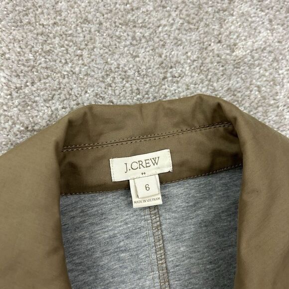 J‎ CREW Factory Double Breasted Trench Coat Jacket Khaki Tan Women's Size 6 - Picture 6 of 11
